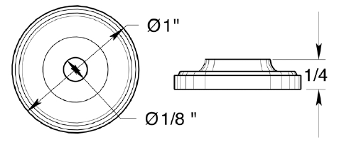 Deltana 1" Base Plate for Knobs BPRC100