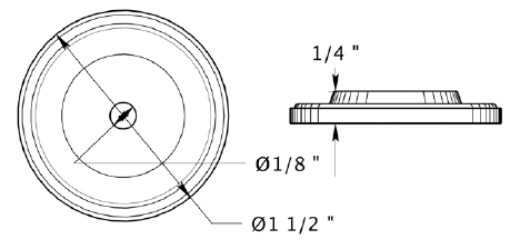 Deltana 1 1/2" Base Plate for Knobs BPRC150