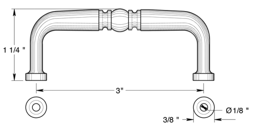 Deltana 3" Traditional Wire Pull PCT300