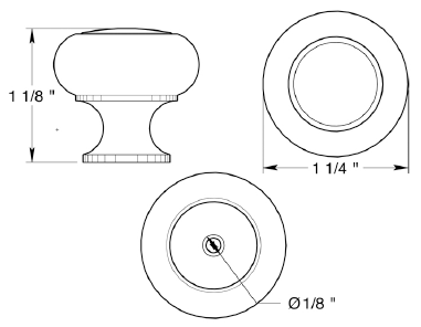 Deltana Groove Round Knob KR119