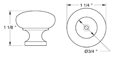 Deltana Solid Round Knob KR114