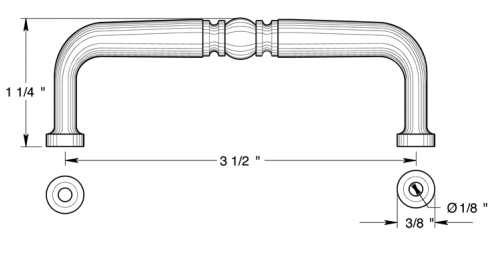 Deltana 3 1/2" Traditional Wire Pull PCT350