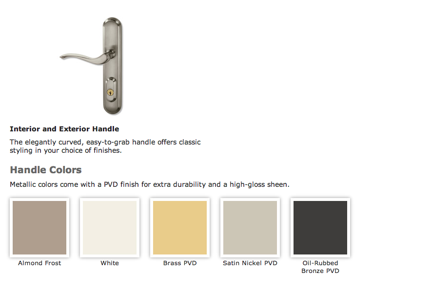 Integrity door hardware finish colors